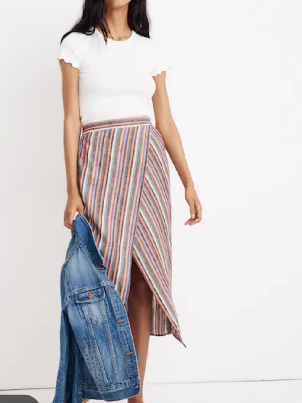 Madewell Overlay Striped Rainbow Skirt